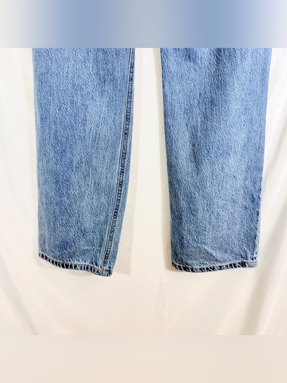 Aeropostale 90's Baggy High Rise Button Fly Straight Leg Jeans W/ Destruction - Picture 7 of 12